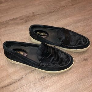 Micheal Kors Black Faux Fur Sneakers / Loafers
